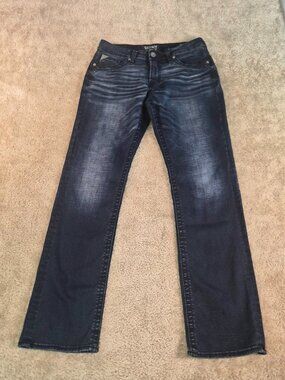 Salvage Mayhem Jeans 32L 32X34 Black Straight Buckle Western Cowboy Denim F763